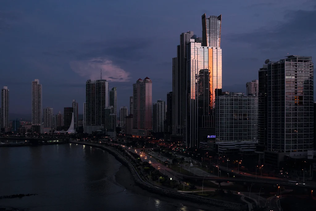Panama City in the early morning sunlight