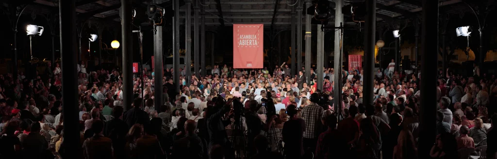 Pedro Sánchez Pérez-Castejón during an Open Assembly in Murcia - 2014 Pedro Sánchez Pérez-Castejón during an Open Assembly in Murcia - 2014