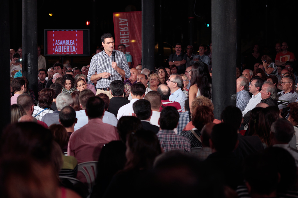 Pedro Sánchez Pérez-Castejón during an Open Assembly in Murcia - 2014 Pedro Sánchez Pérez-Castejón during an Open Assembly in Murcia - 2014