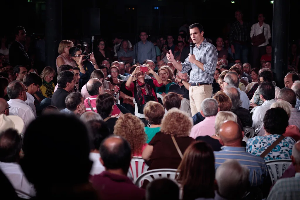 Pedro Sánchez Pérez-Castejón during an Open Assembly in Murcia - 2014 Pedro Sánchez Pérez-Castejón during an Open Assembly in Murcia - 2014