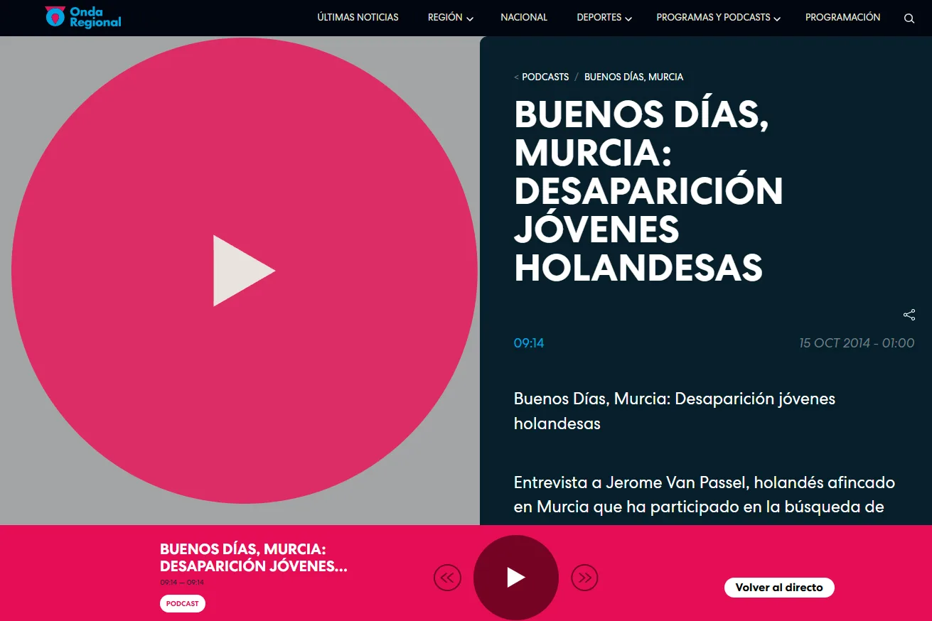 The radio program "Buenos Dias Murcia de radio station Onda Regional