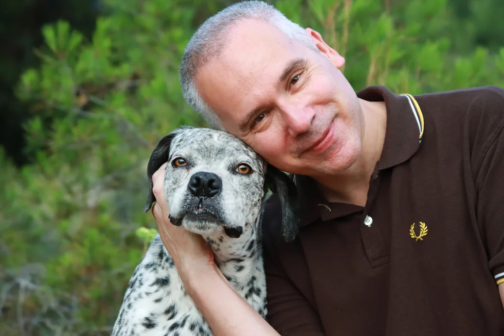 Jerome van Passel and his dog Bruno Jerome van Passel and his dog Bruno
