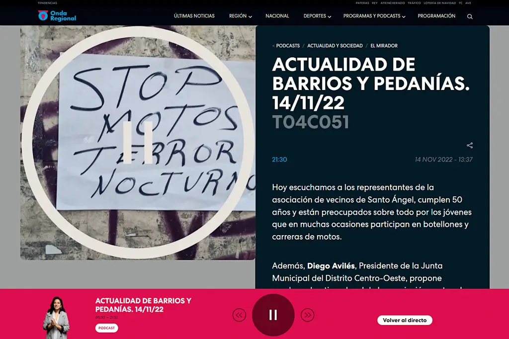 Radio station Onda Regional - Interview Radio station Onda Regional - Interview