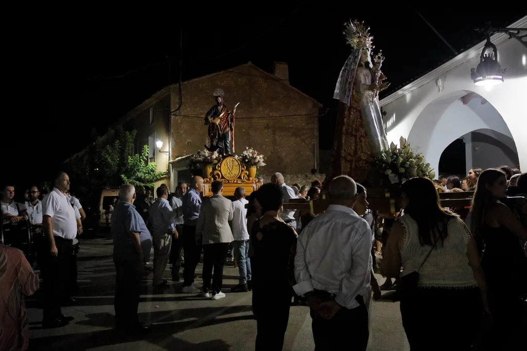 Two Saints leaving the church in El Sabinar
