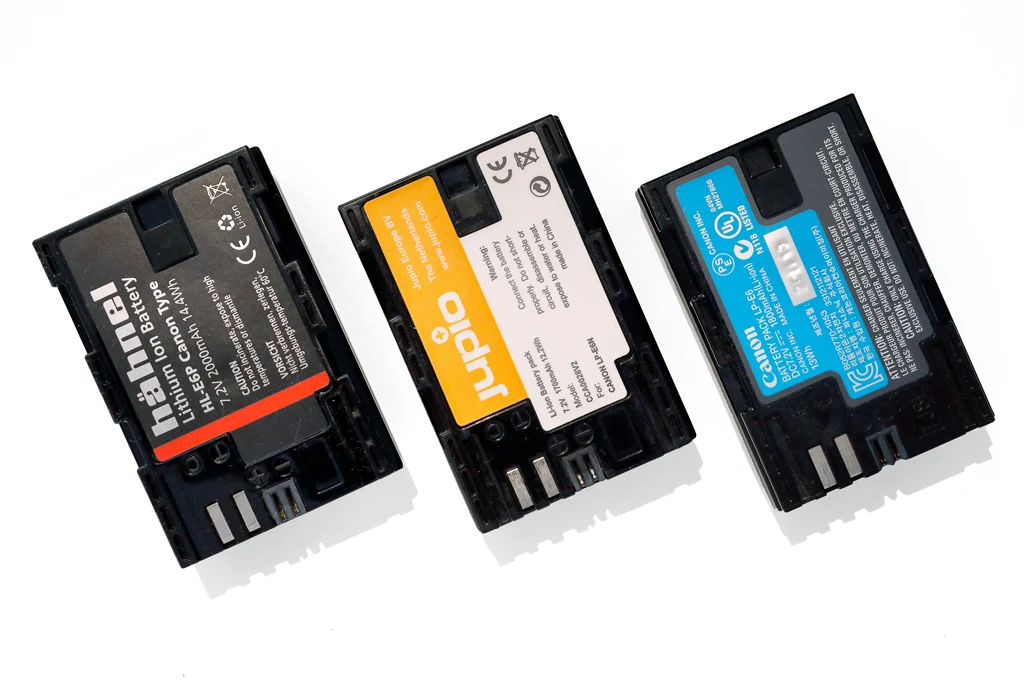 Hahnel Jupio and Canon batteries